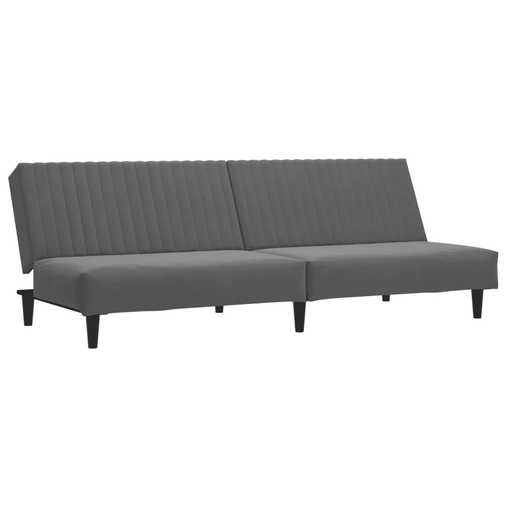 Sofa Bed 2-Seater Dark Grey Velvet