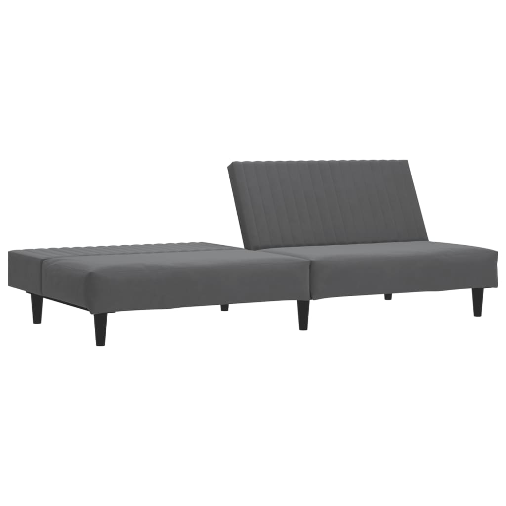 Sofa Bed 2-Seater Dark Grey Velvet