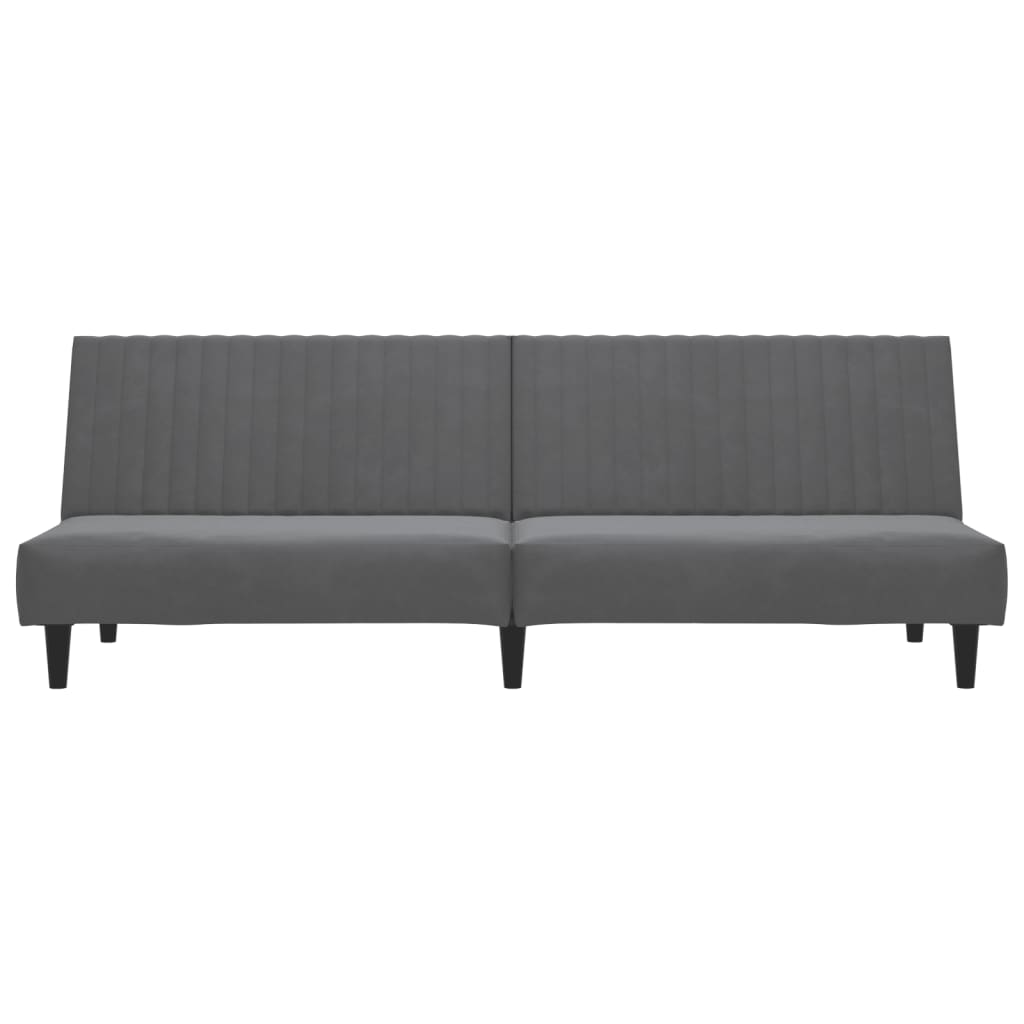 Sofa Bed 2-Seater Dark Grey Velvet