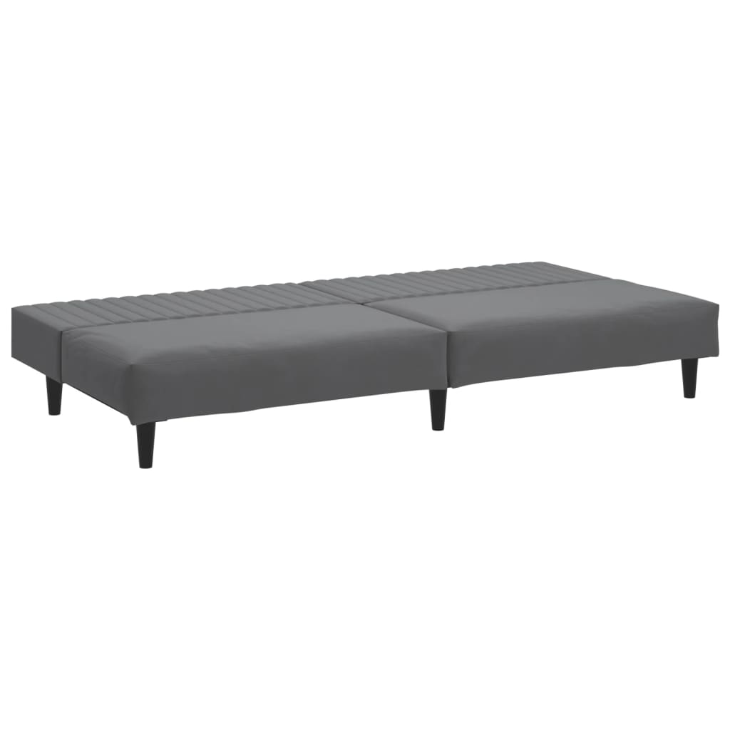 Sofa Bed 2-Seater Dark Grey Velvet