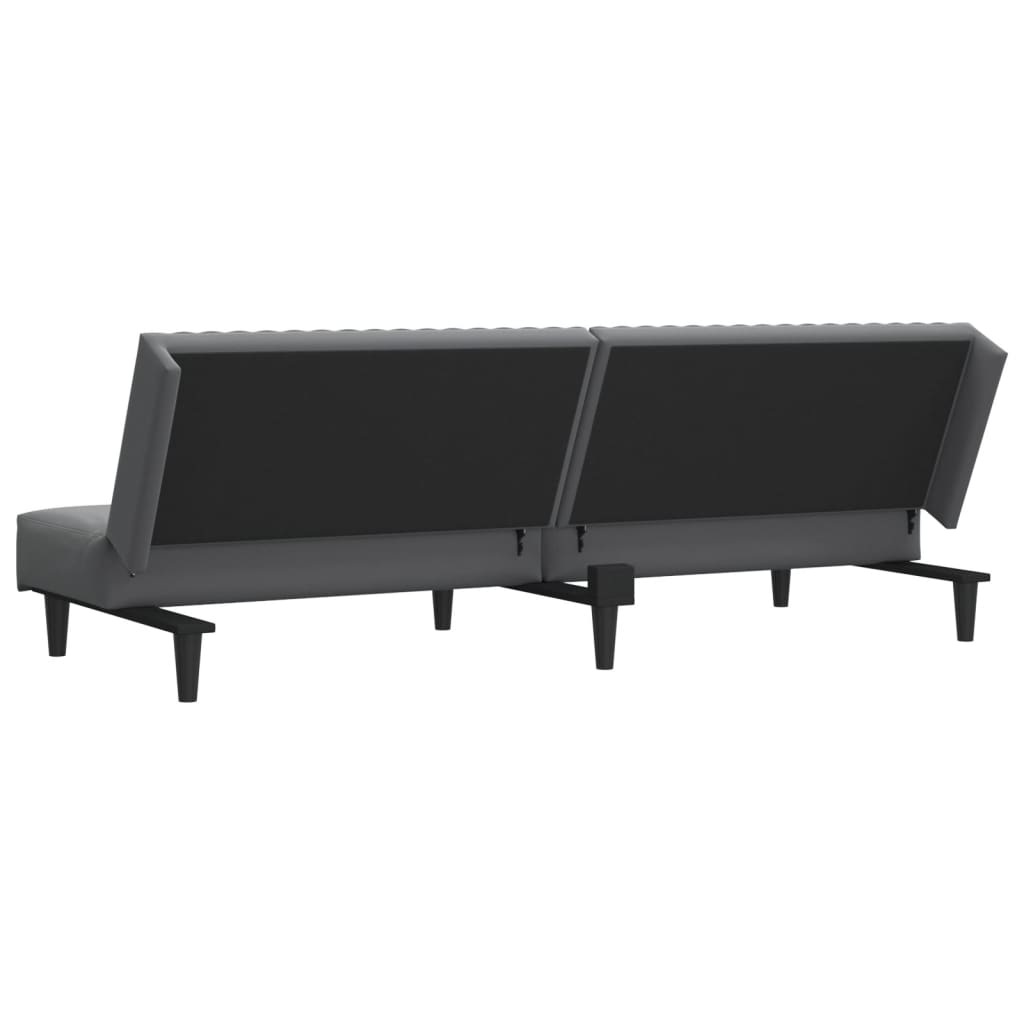 Sofa Bed 2-Seater Dark Grey Velvet