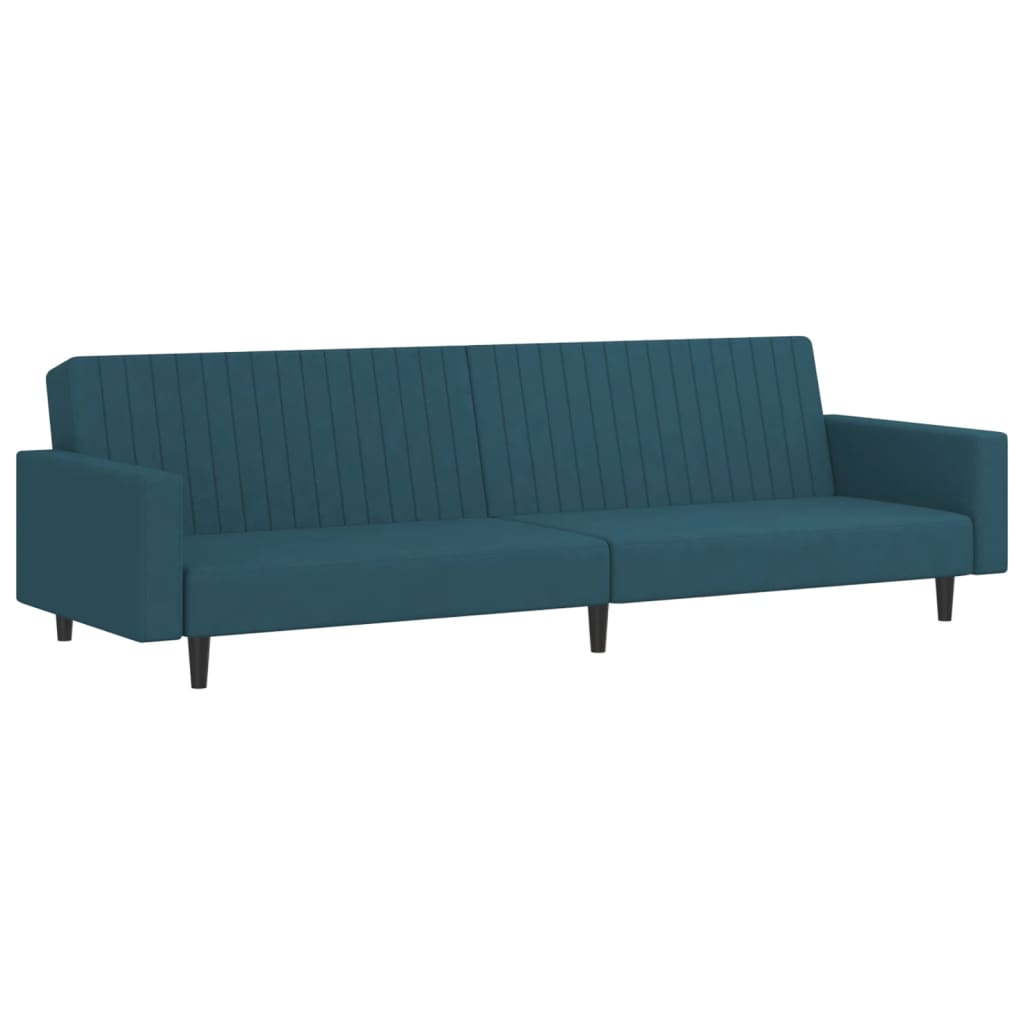 Sofa Bed 2-Seater Blue Velvet