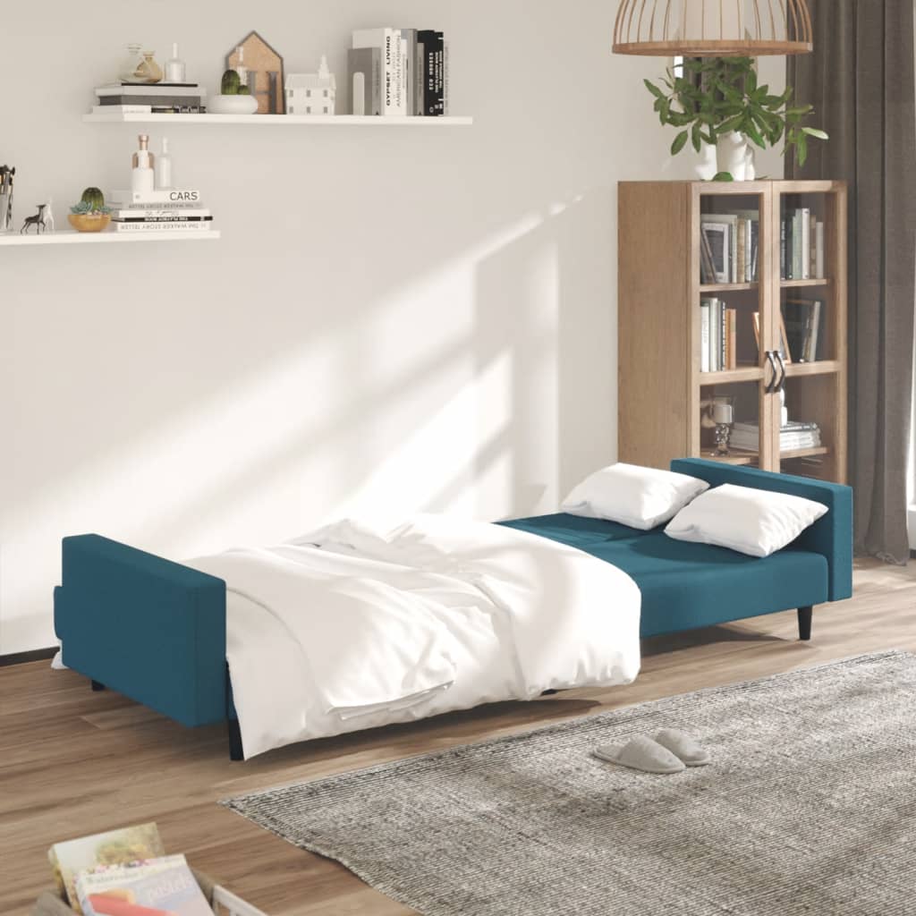 Sofa Bed 2-Seater Blue Velvet