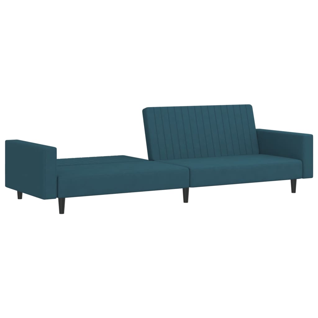 Sofa Bed 2-Seater Blue Velvet