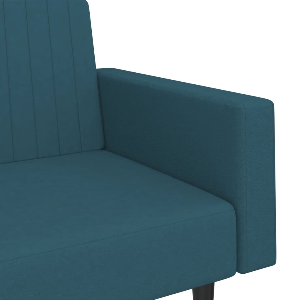 Sofa Bed 2-Seater Blue Velvet