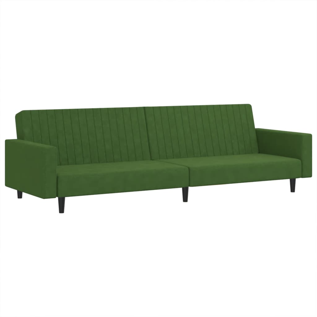 Sofa Bed 2-Seater Dark Green Velvet