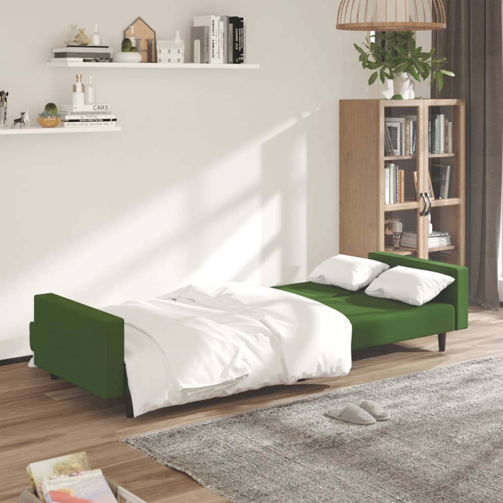 Sofa Bed 2-Seater Dark Green Velvet