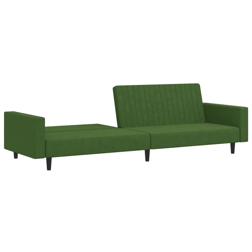 Sofa Bed 2-Seater Dark Green Velvet
