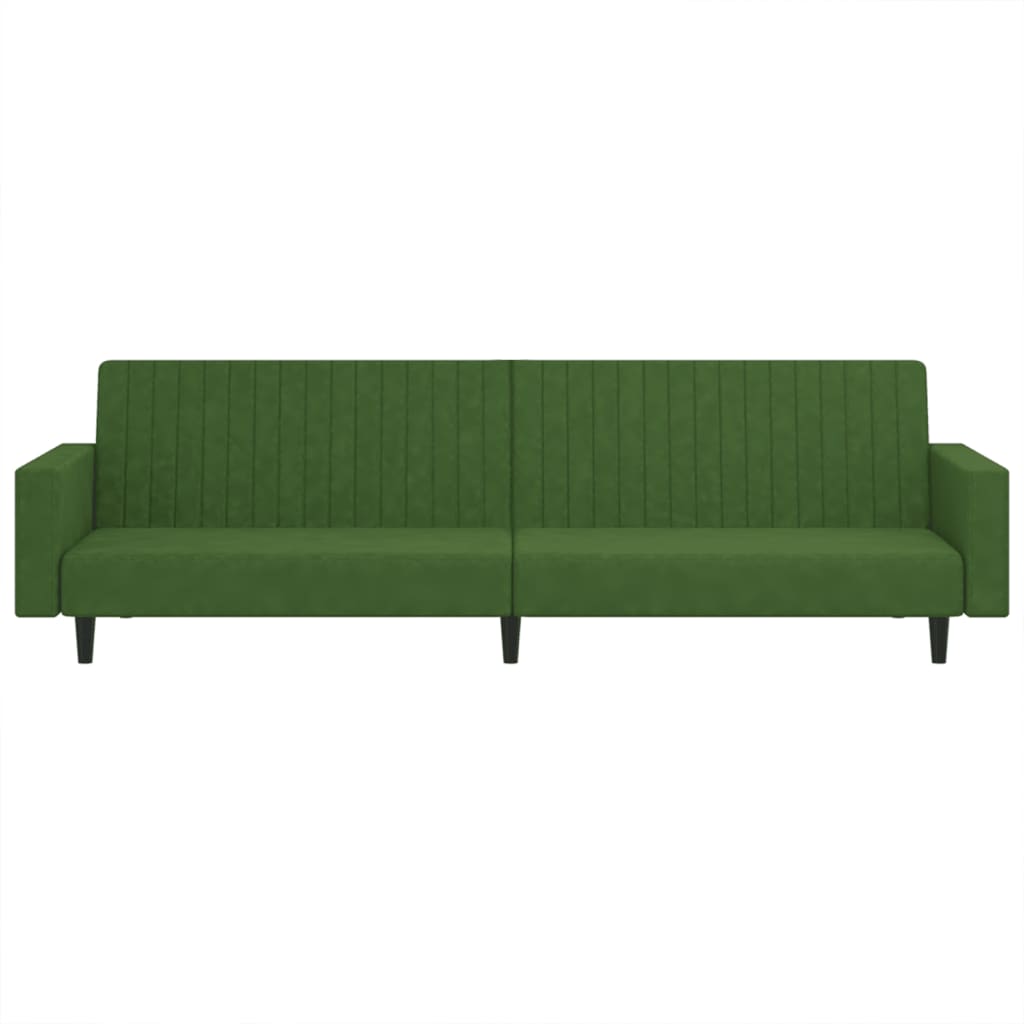 Sofa Bed 2-Seater Dark Green Velvet
