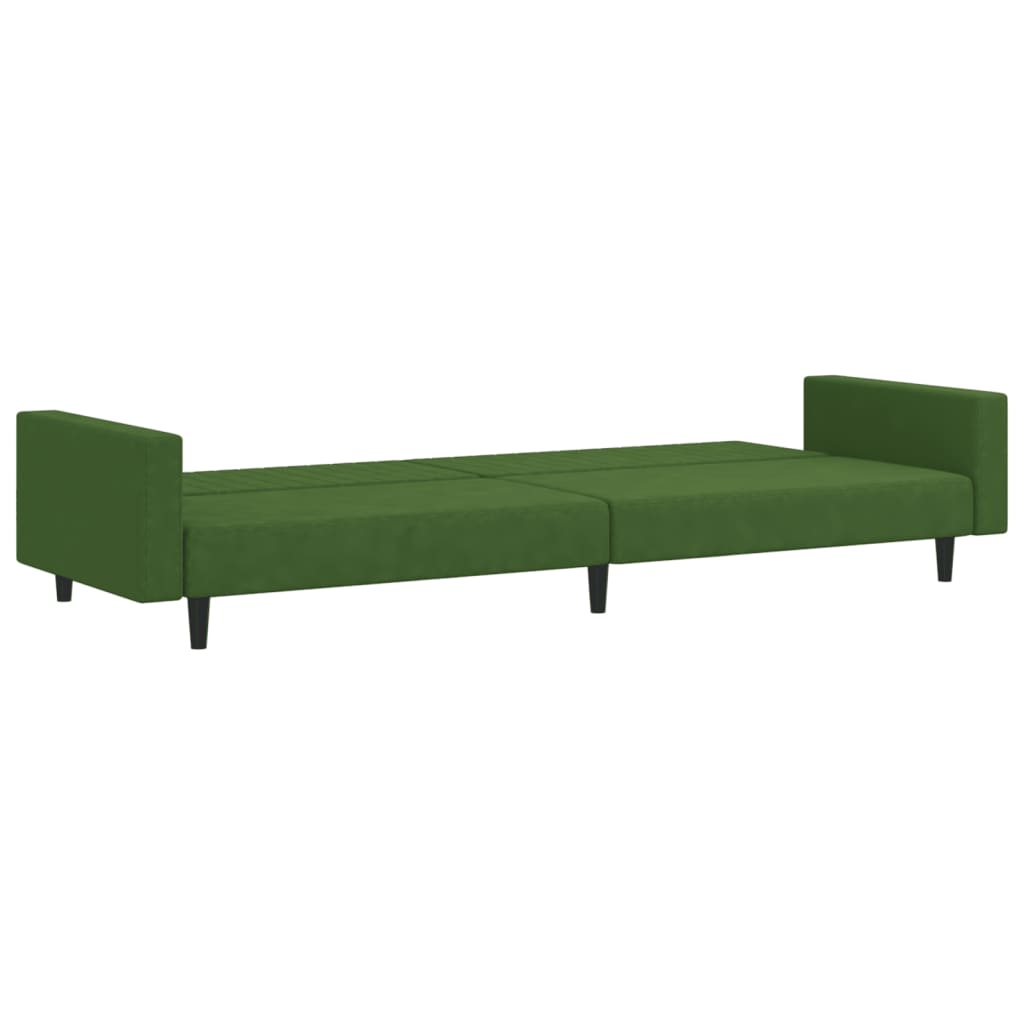 Sofa Bed 2-Seater Dark Green Velvet
