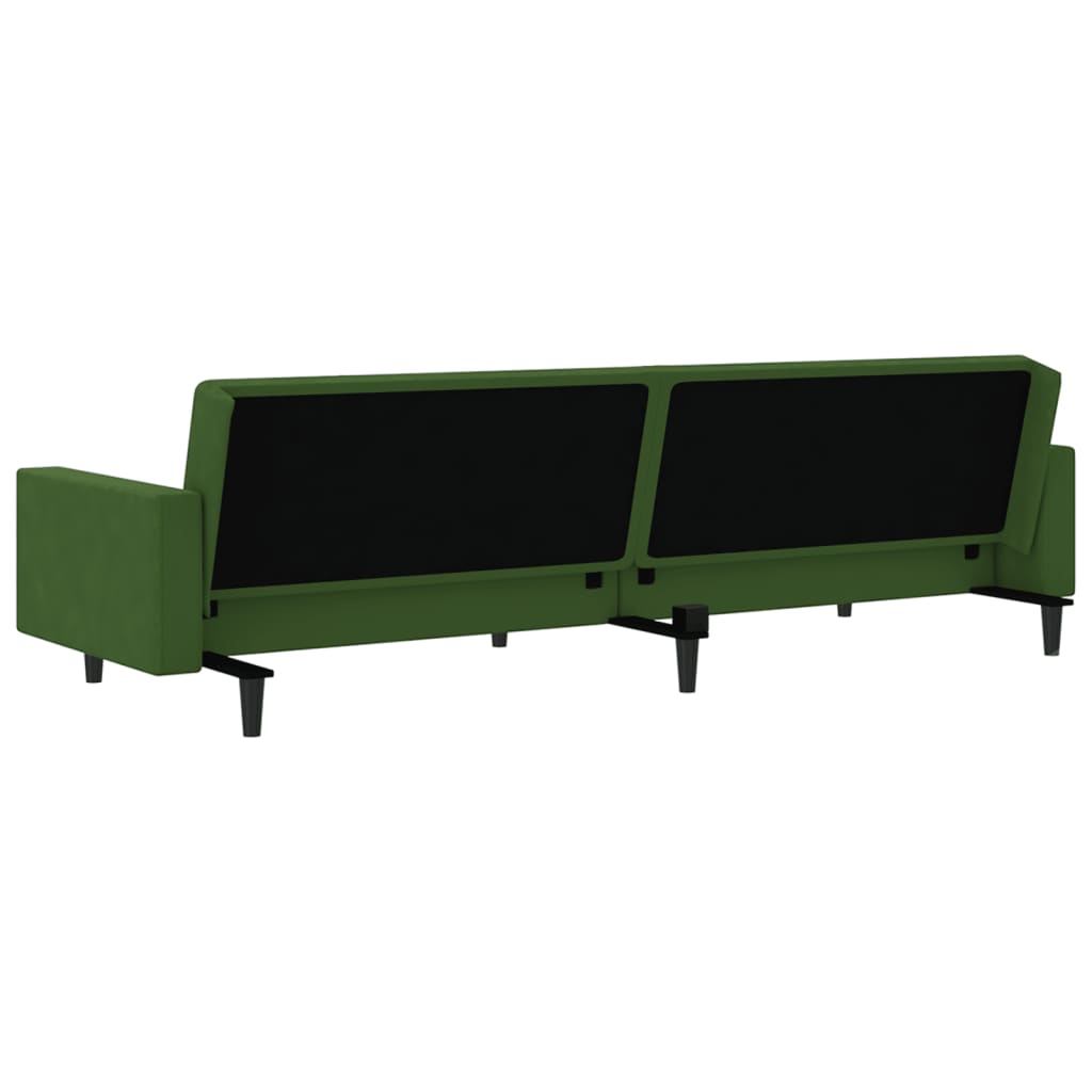 Sofa Bed 2-Seater Dark Green Velvet