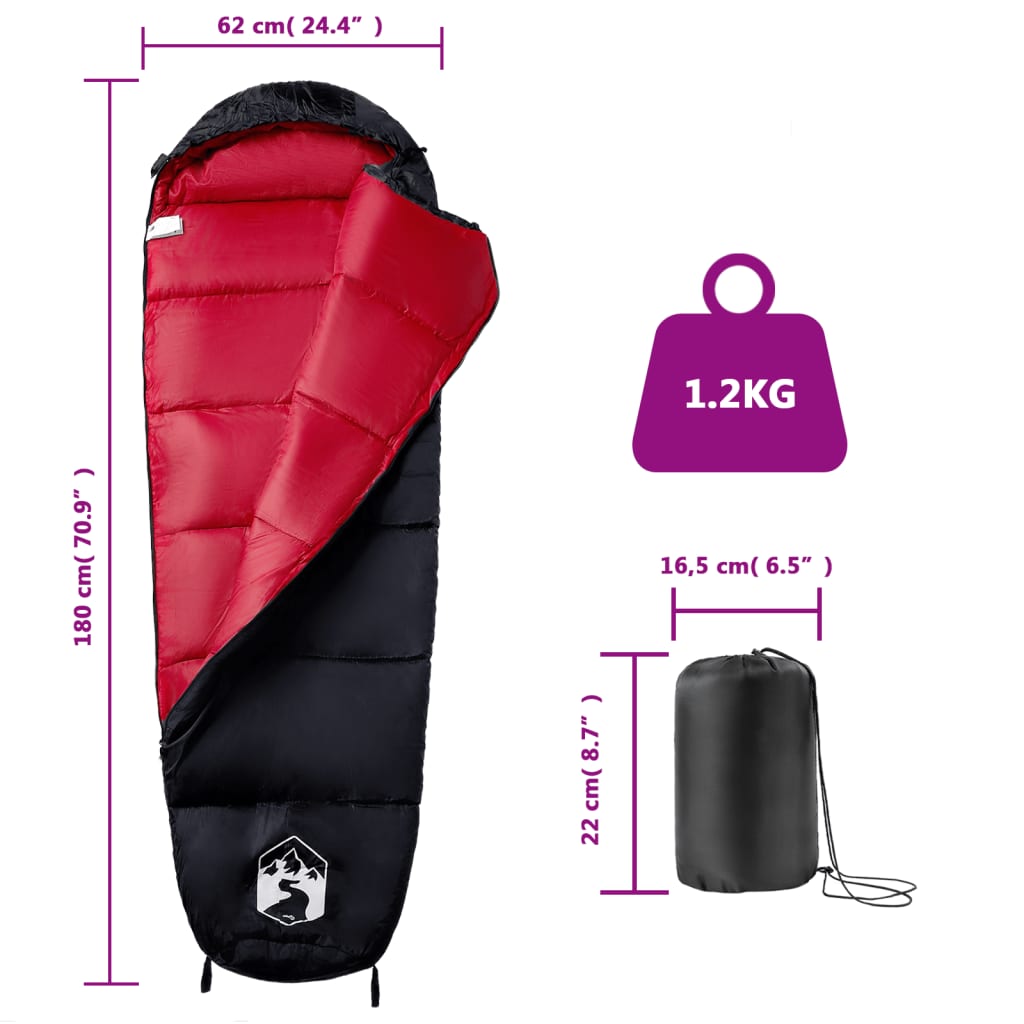 Mummy sleeping bag for adults camping 3 seasons