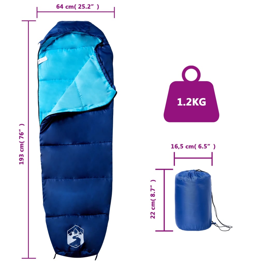Mummy sleeping bag for adults camping 3 seasons