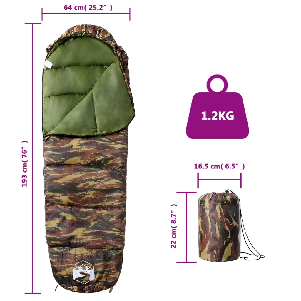 Mummy sleeping bag for adults camping 3 seasons