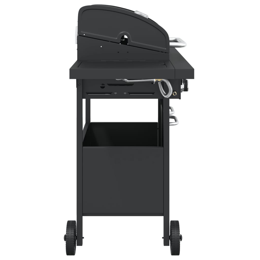 Gas grill with 4 burners Black powder-coated steel