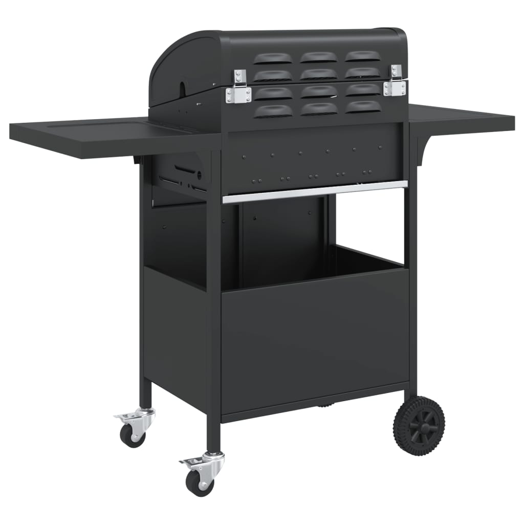 Gas grill with 4 burners Black powder-coated steel