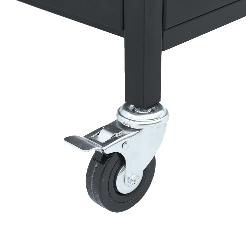 Gas grill with 5 burners Black powder-coated steel