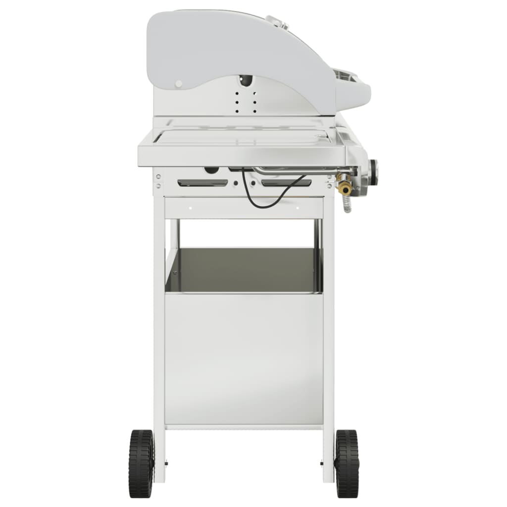 Gas Grill with 4 Burners Silver Stainless Steel