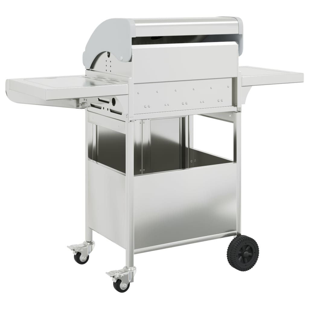 Gas Grill with 4 Burners Silver Stainless Steel