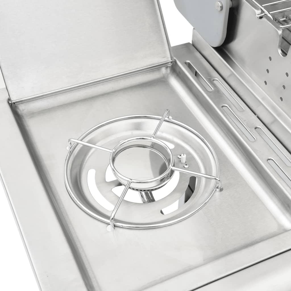 Gas Grill with 4 Burners Silver Stainless Steel