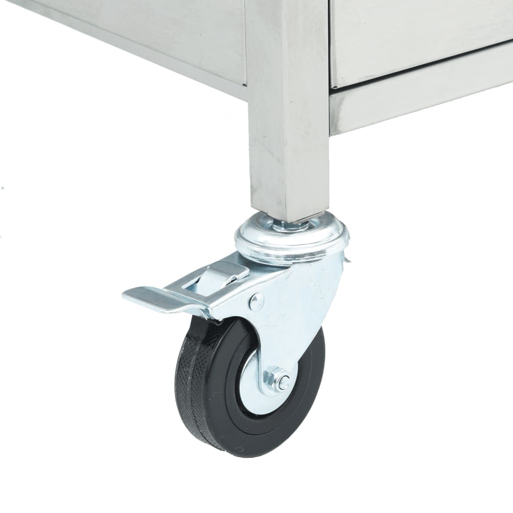 Gas Grill with 4 Burners Silver Stainless Steel