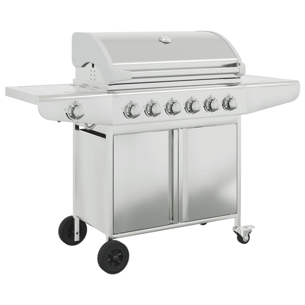 Gas Grill with 7 Burners Silver Stainless Steel