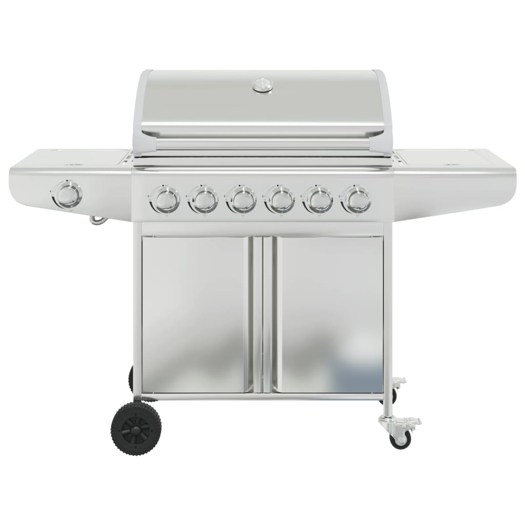 Gas Grill with 7 Burners Silver Stainless Steel