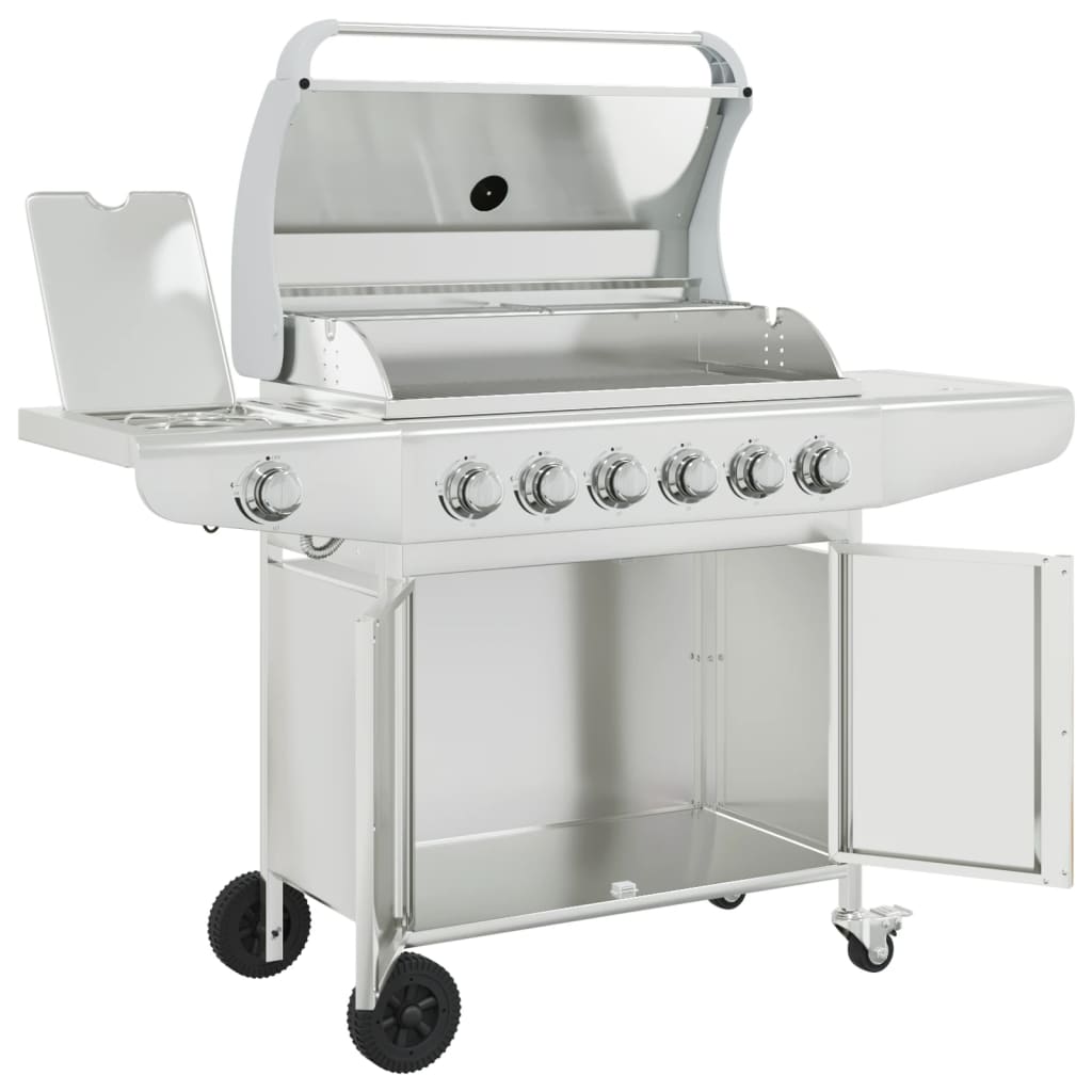 Gas Grill with 7 Burners Silver Stainless Steel