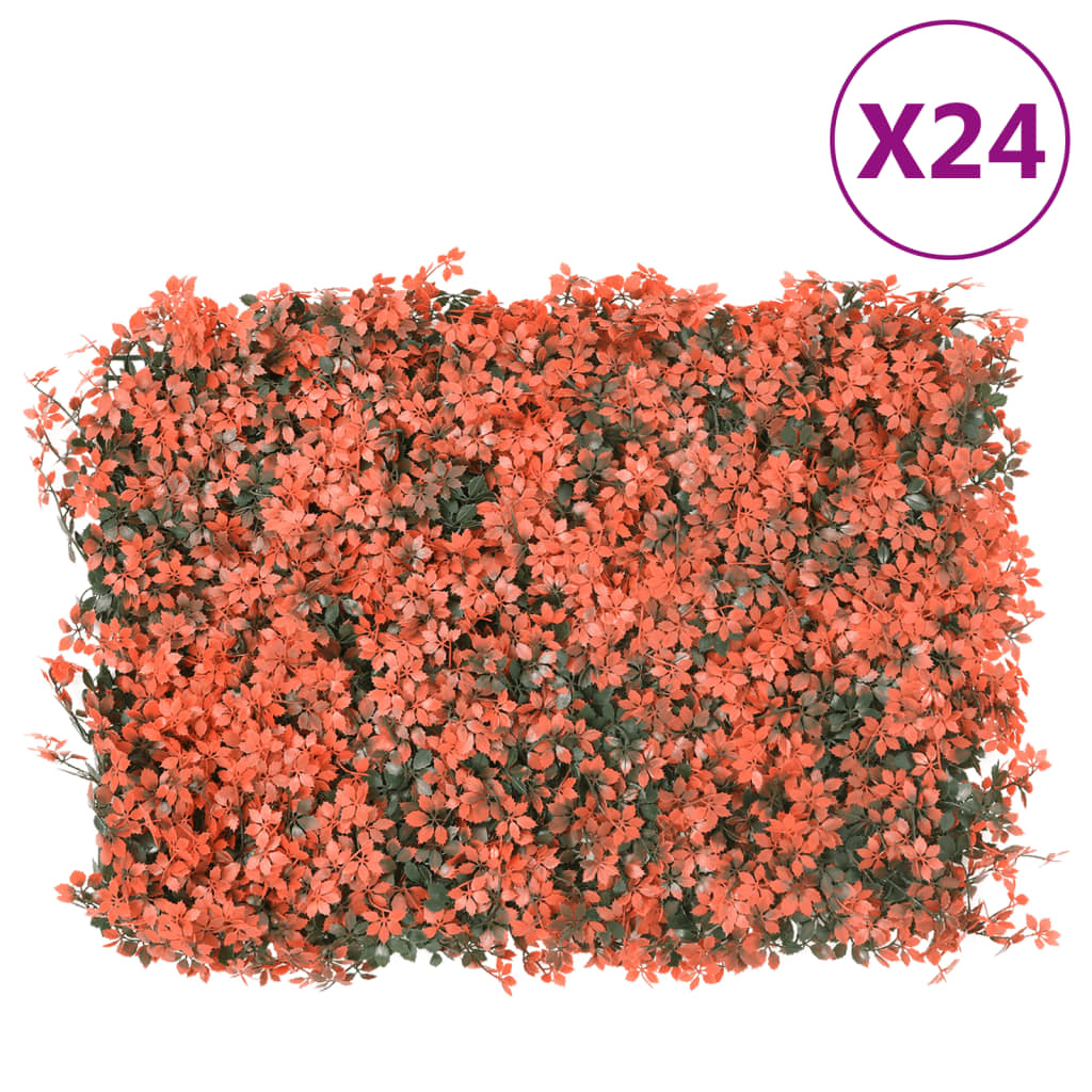 Artificial Maple Leaf Privacy Screen 24 pcs. Light Red 40x60 cm