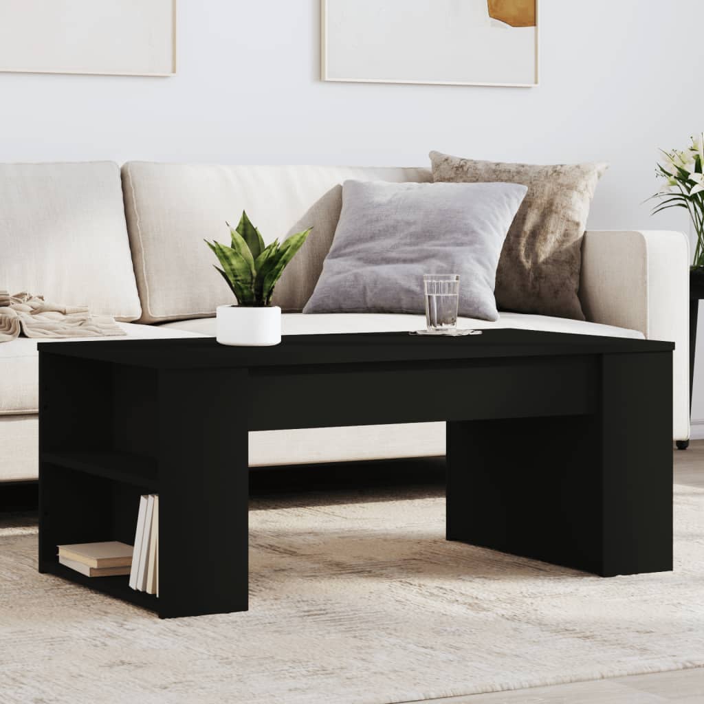 Coffee Table Black 102x55x42 cm Wood Material