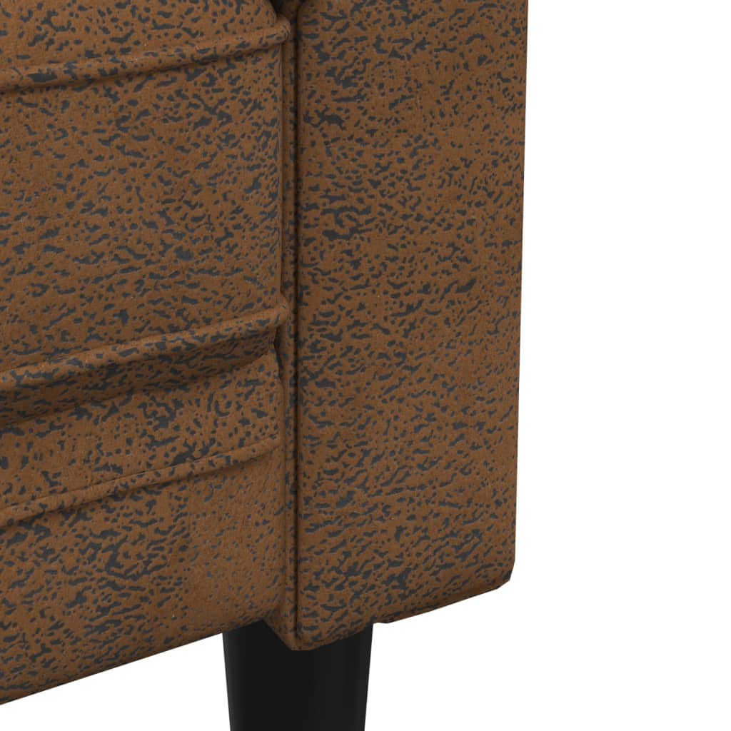 Canapé Chesterfield 2 places en tissu marron