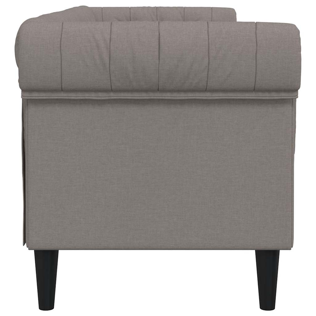 Canapé Chesterfield 3 places en tissu taupe