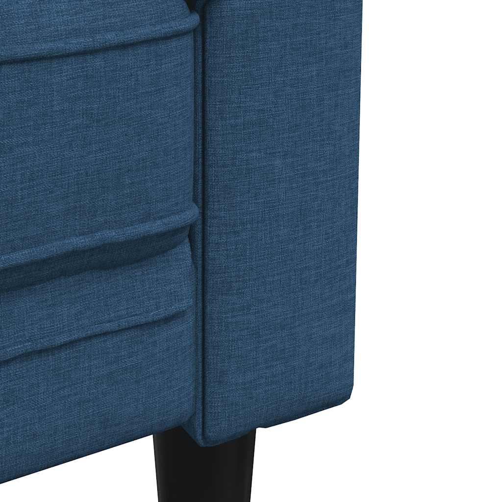 Canapé Chesterfield 3 places en tissu bleu
