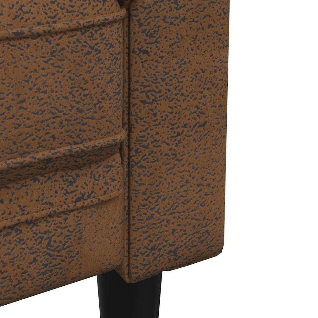 Canapé Chesterfield 3 places en tissu marron