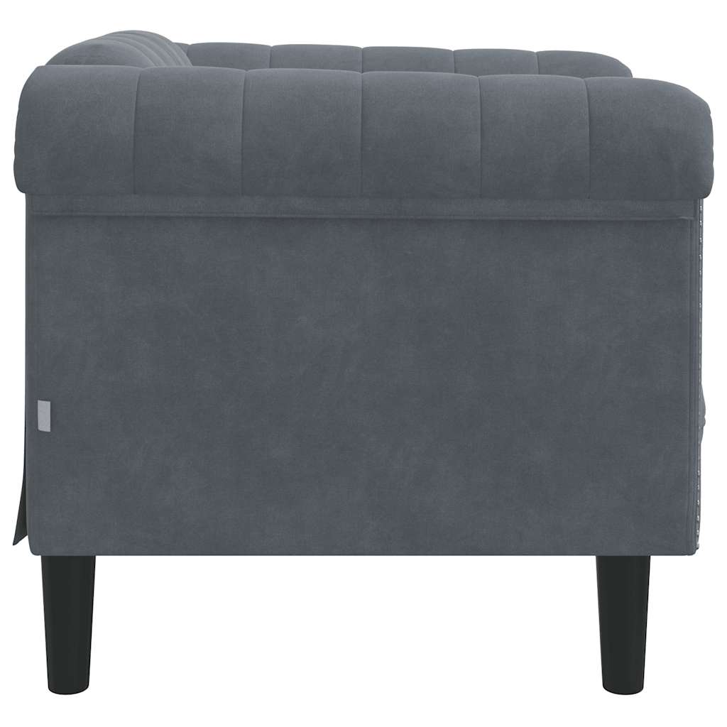 Fauteuil en velours gris foncé