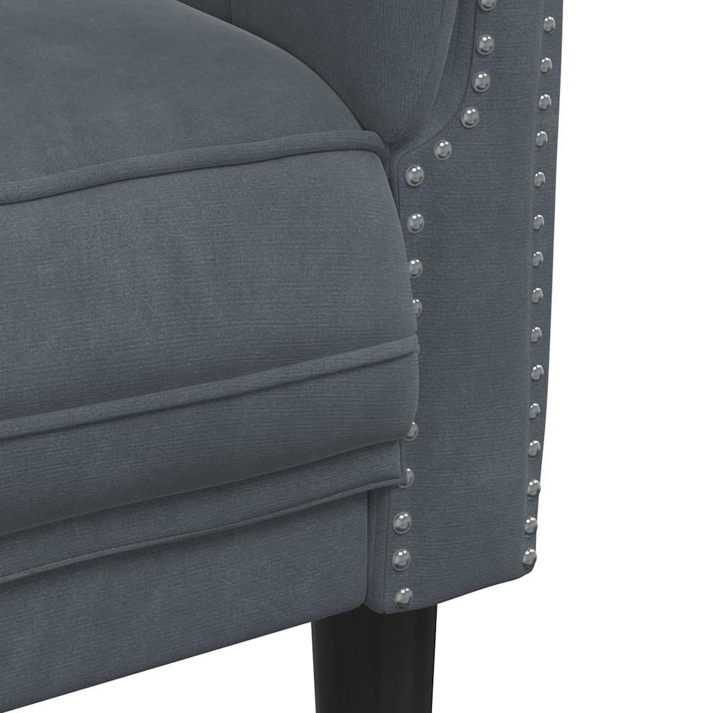 Fauteuil en velours gris foncé