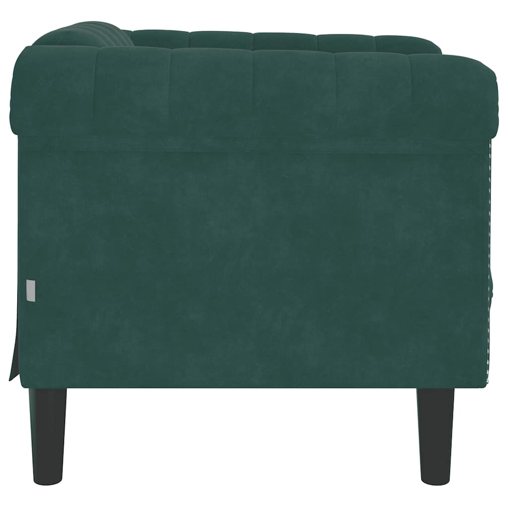 Fauteuil velours vert foncé