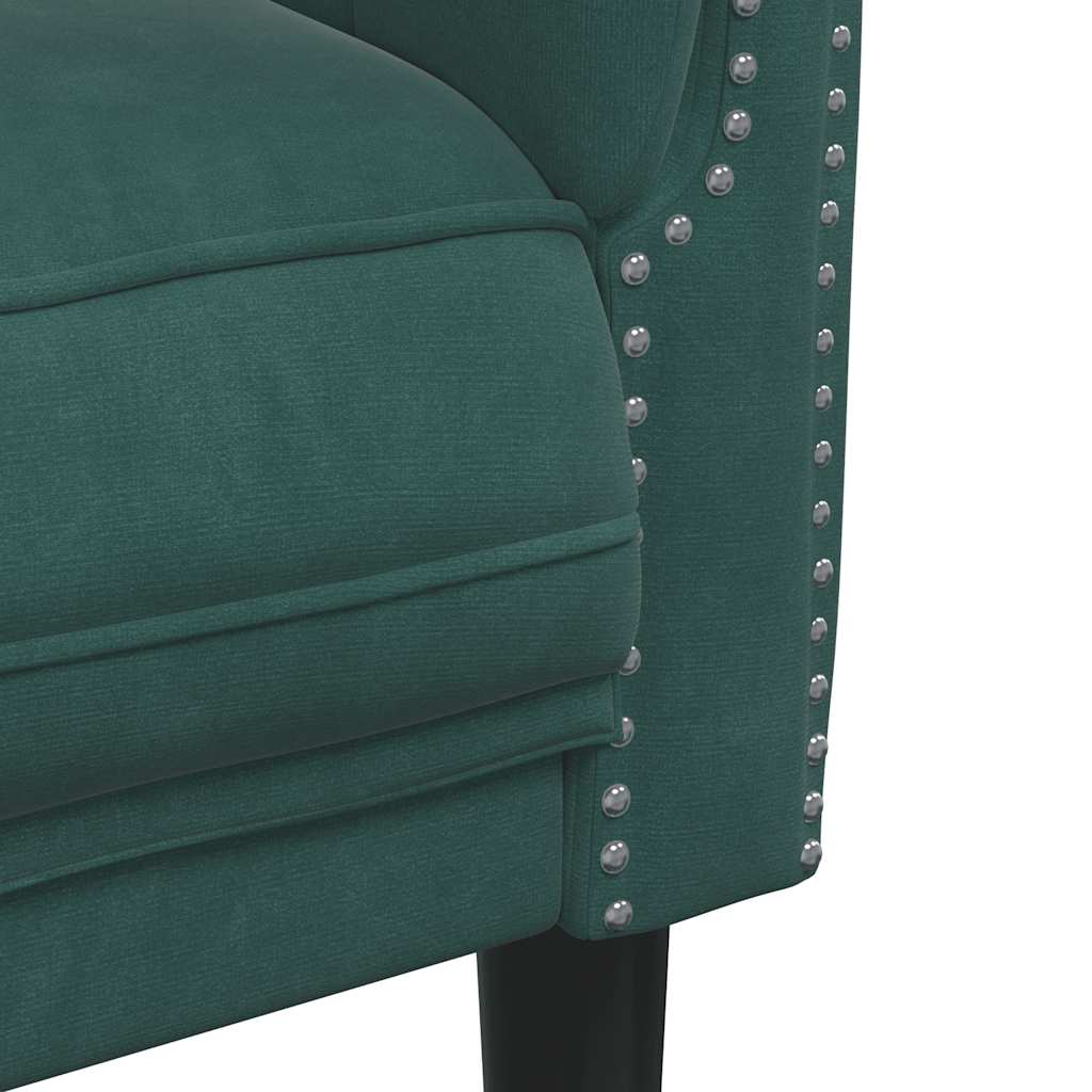 Fauteuil velours vert foncé