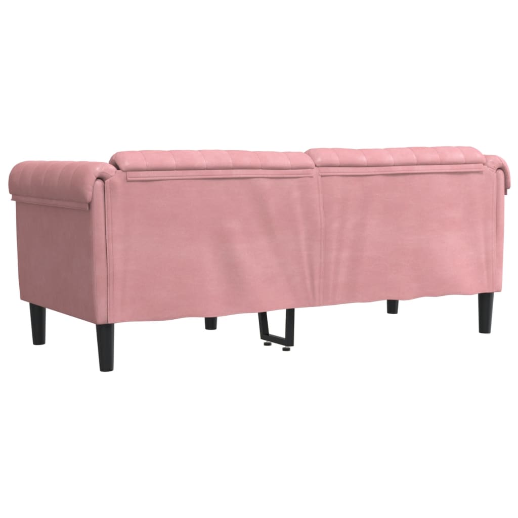 Canapé 2 places en velours rose