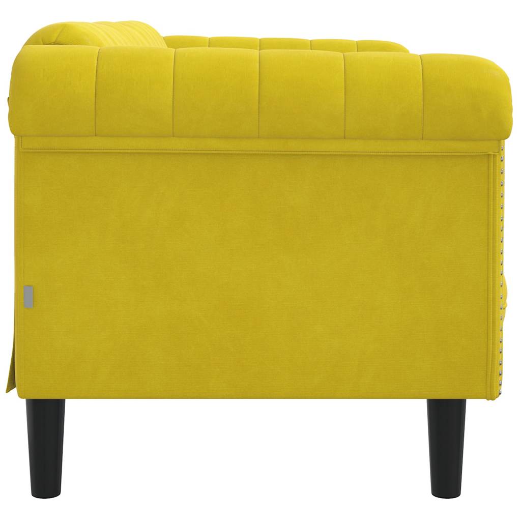 Canapé 2 places en velours jaune