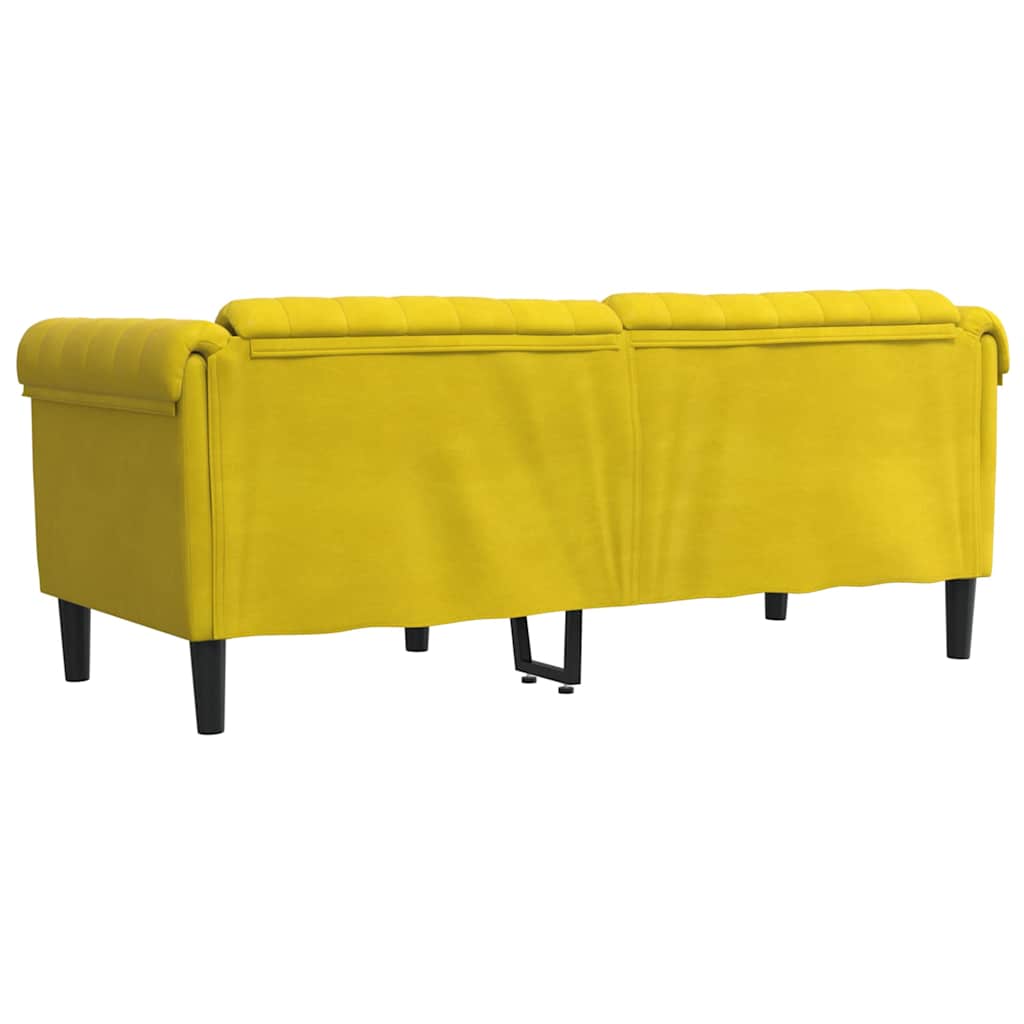Canapé 2 places en velours jaune