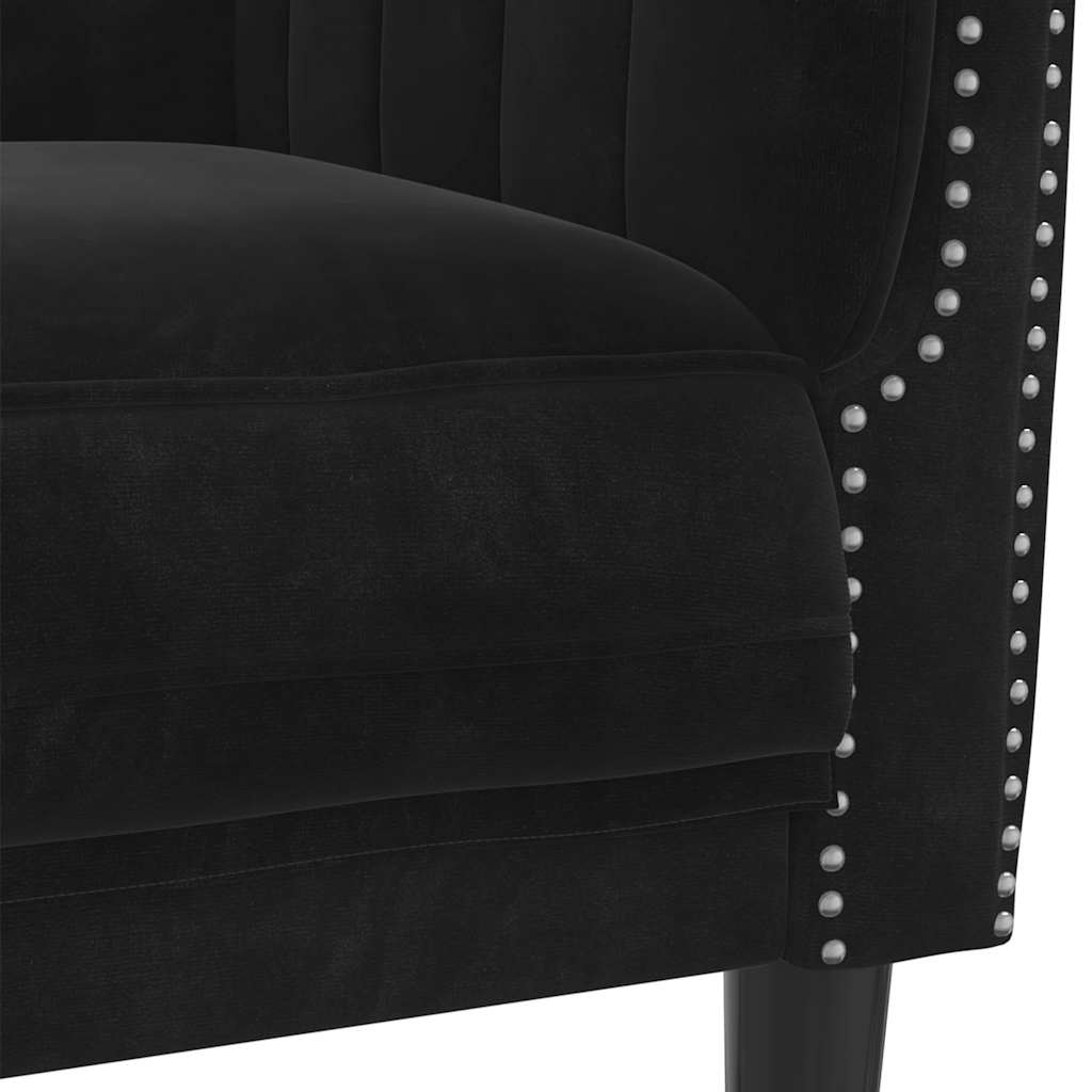Canapé 3 places en velours noir