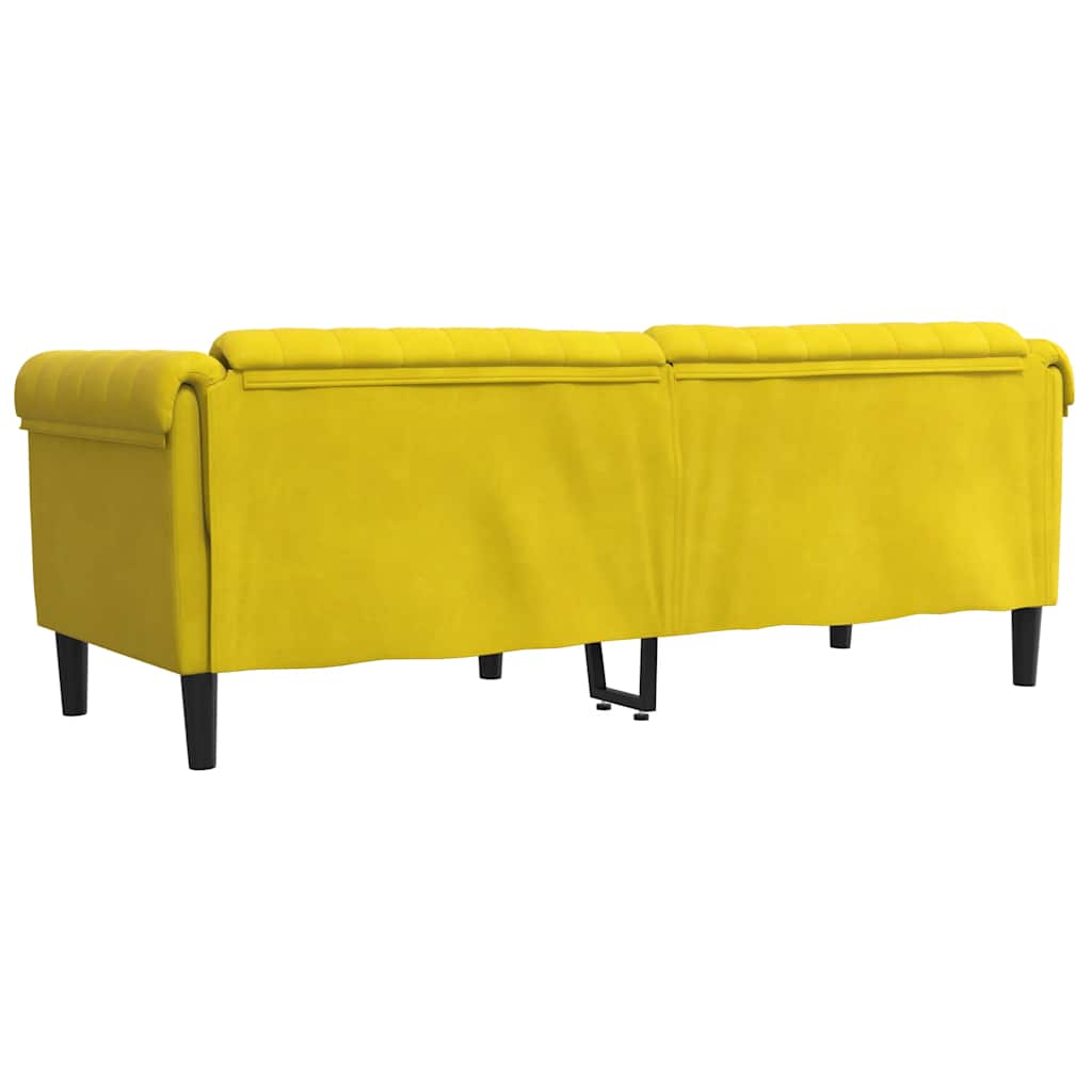 Canapé 3 places en velours jaune
