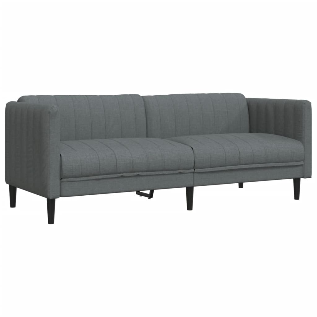 Canapé 3 places tissu gris foncé