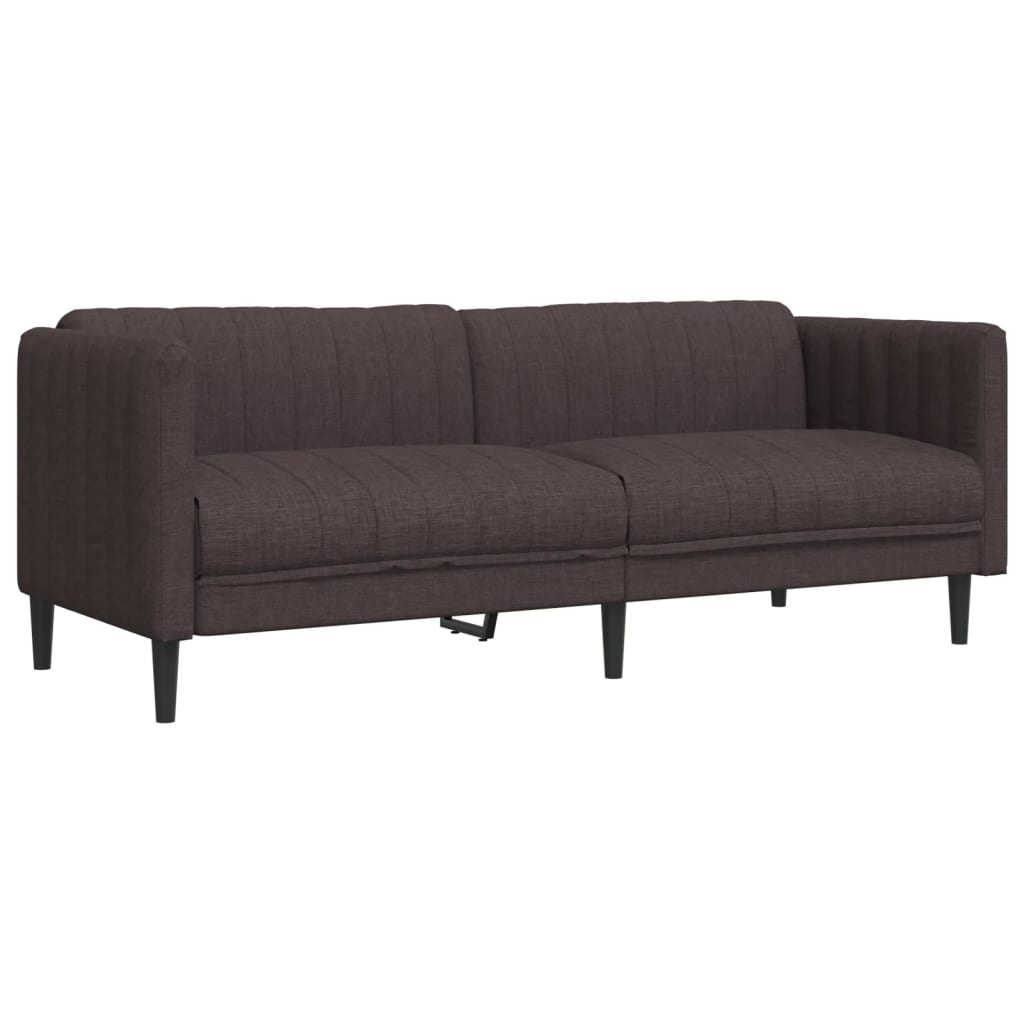 Canapé 3 places en tissu marron foncé