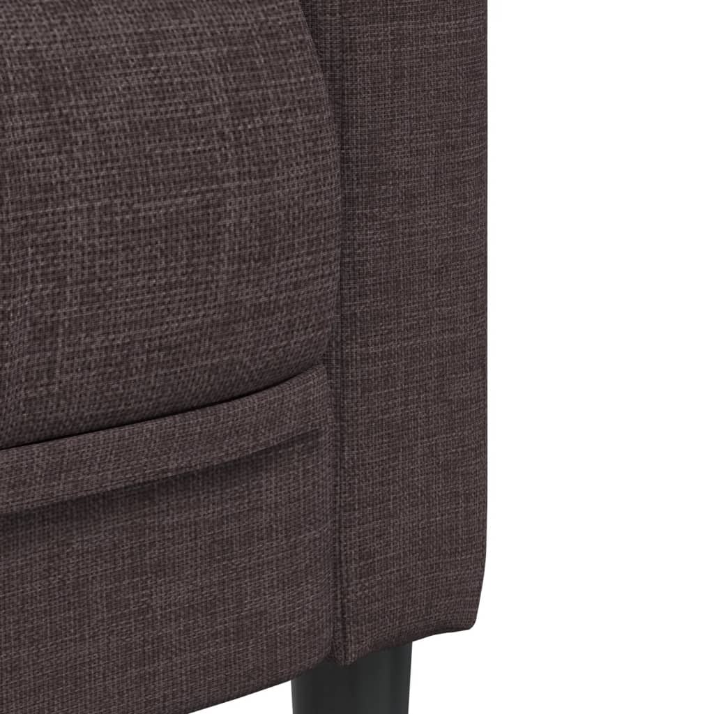 Canapé 3 places en tissu marron foncé