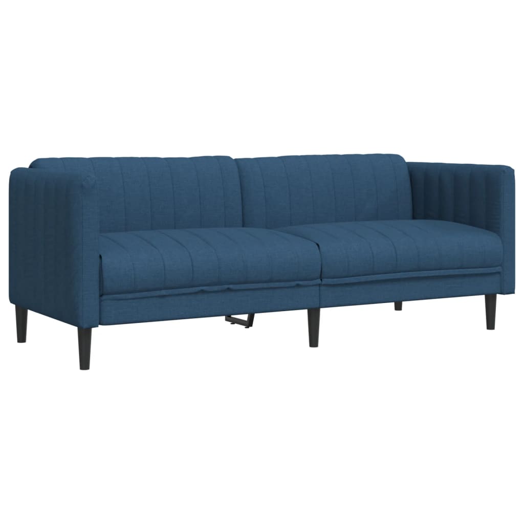2-seater sofa blue fabric
