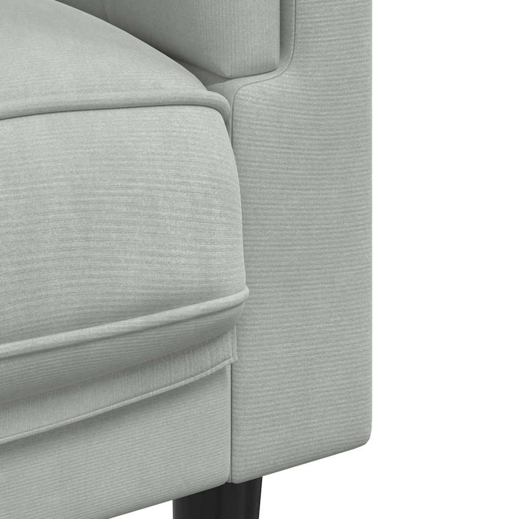 Fauteuil avec coussins velours gris clair
