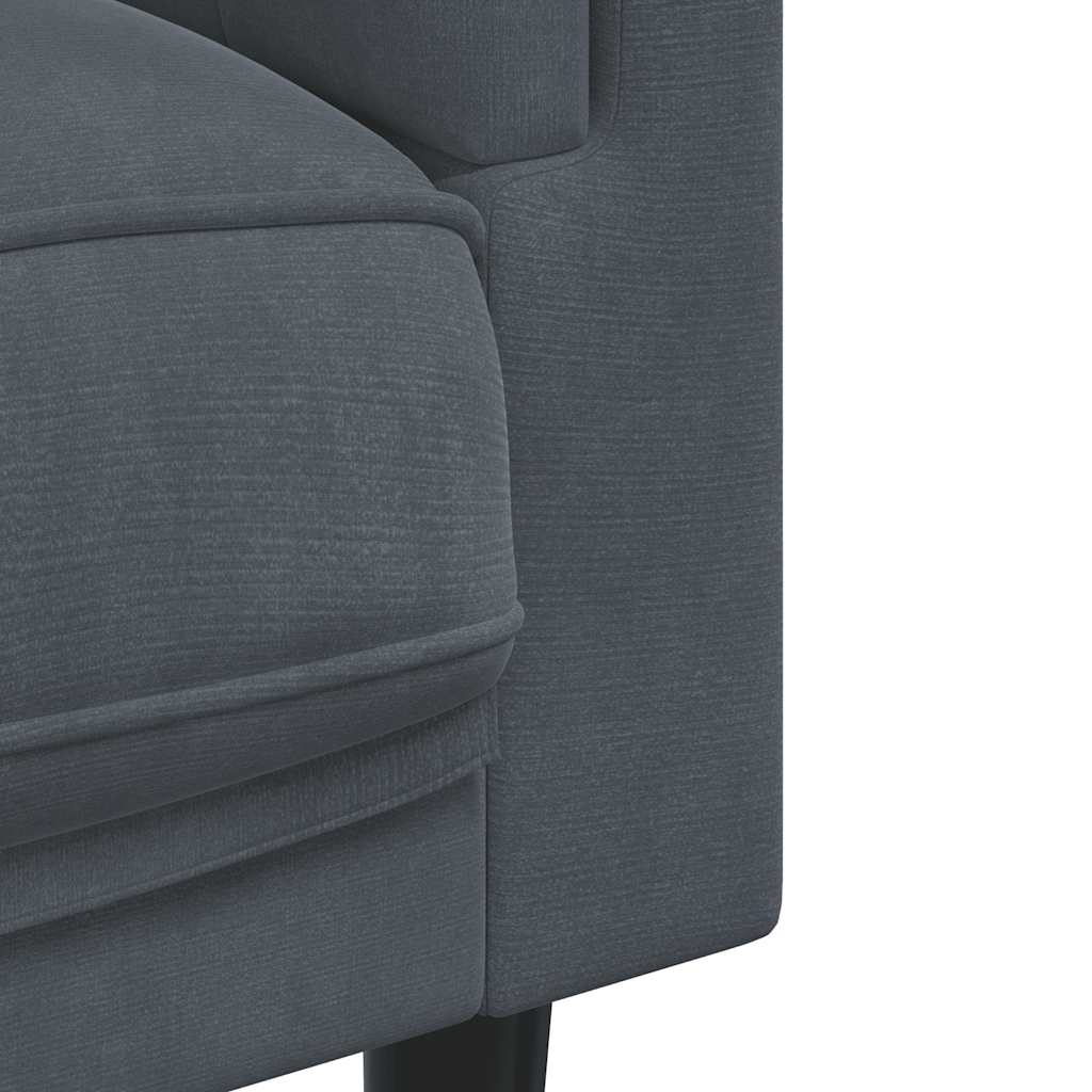 Fauteuil avec coussins velours gris foncé