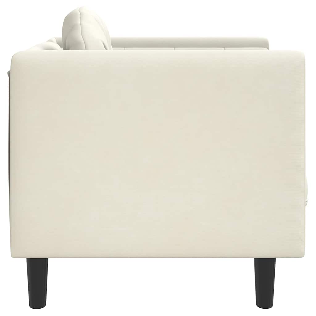 Fauteuil avec coussin en velours crème